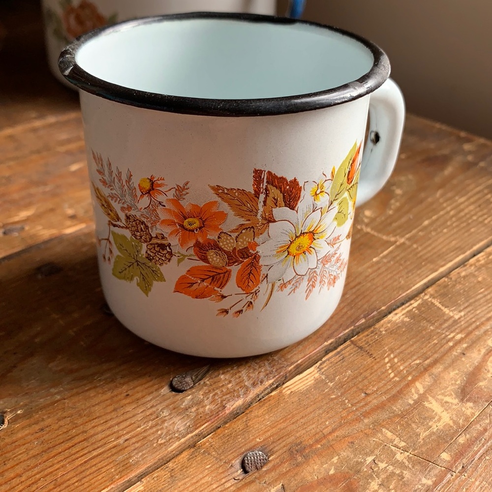 Antique Enameled Coffee Cup